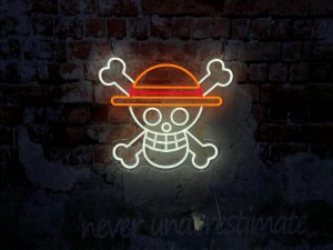 One Piece inspired Straw-hat Jolly Roger LED neon Sign