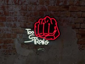 One Punch Man inspired Saitama Punch Too Strong Fist LED neon Sign