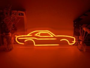 69 Dodge Challenger LED Neon Sign (profile view)
