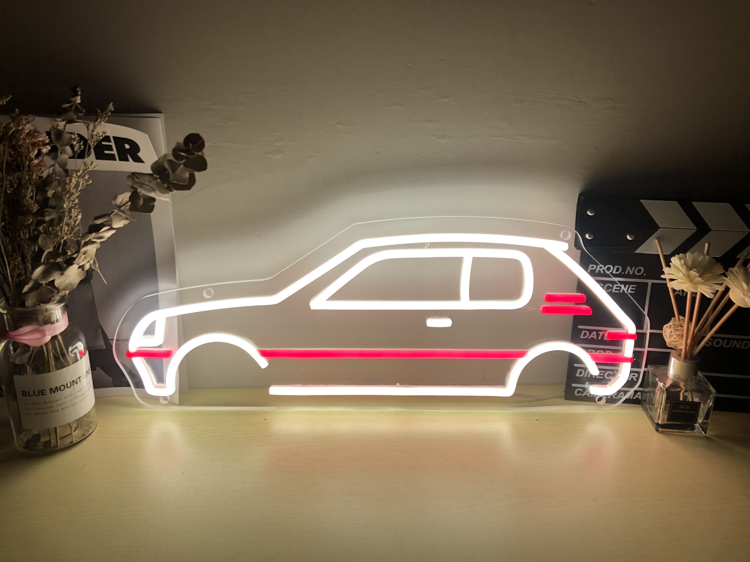 PEUGEOT 205 GTI LED neon Sign (profile view)