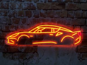 LOTUS EVORA LED Neon Sign XL (profile view)