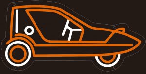 1970 Reliant Bond Bug LED neon Sign (profile view)