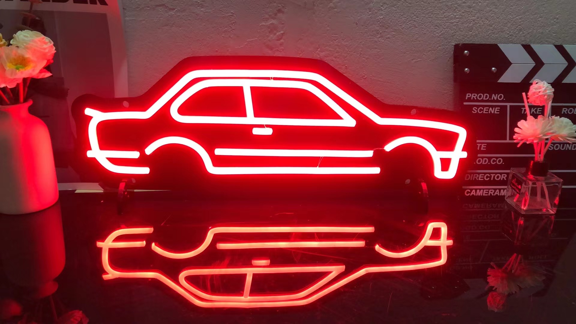 BMW E30 Sport LED neon Sign (profile view)