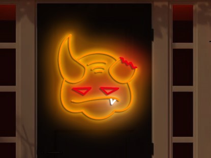 Halloween Horn monster head LED neon Sign - Image 2