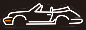 Porsche 911 964 Cabriolet LED neon Sign (profile view)