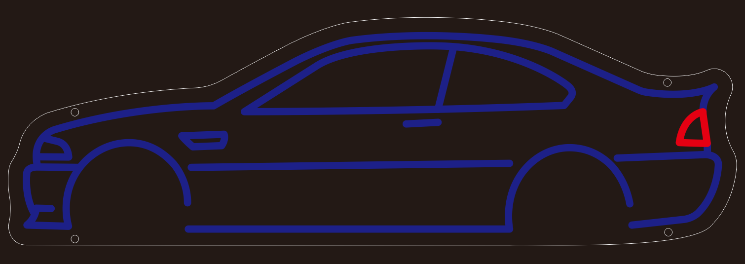BMW E46 M3 LED neon Sign (profile view)