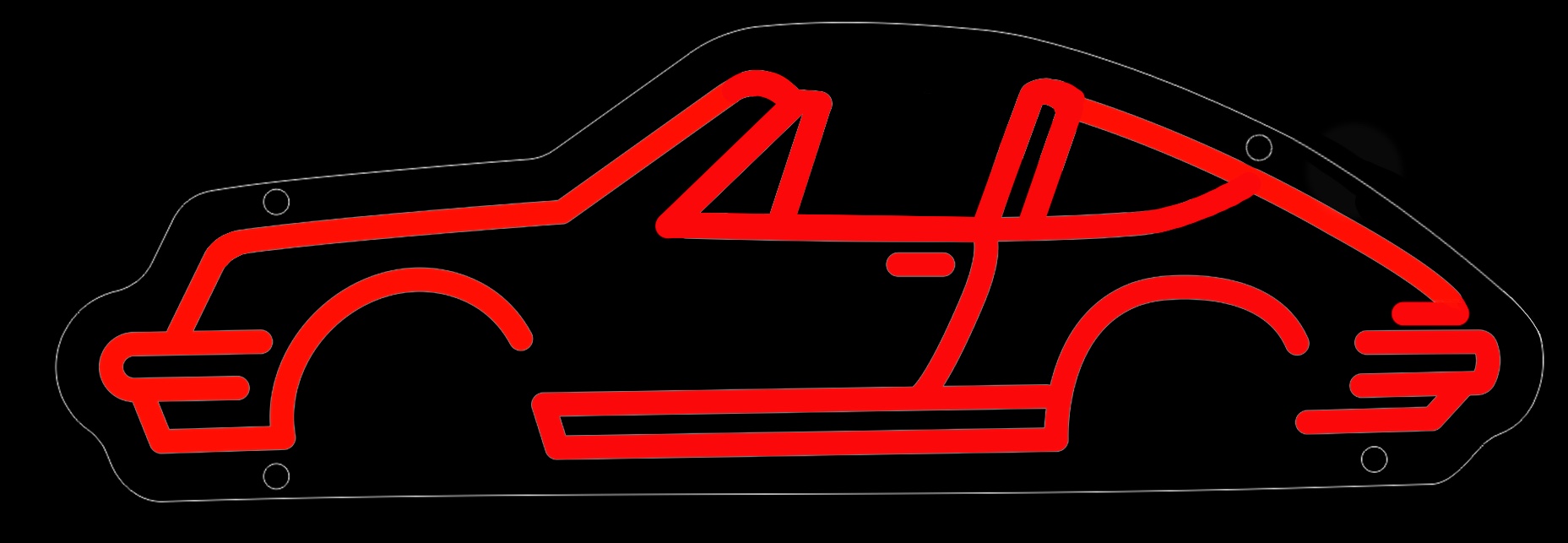 Porsche 911 G Series Targa LED neon Sign (profile view)