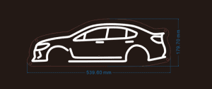 Subaru WRC 19 LED neon Sign (profile view)