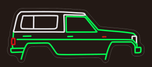 Toyota Land Cruiser 1996 LED neon Sign (profile view)